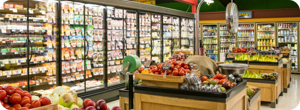 show inside a grocery store